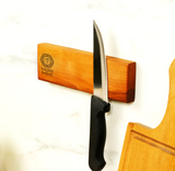Live Edge Wooden Magnetic Knife Display Stand: Personalized Kitchen Block, Couples Anniversary