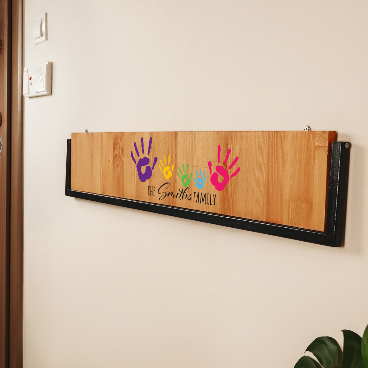 a wall-mounted shoe rack next to the entrance door