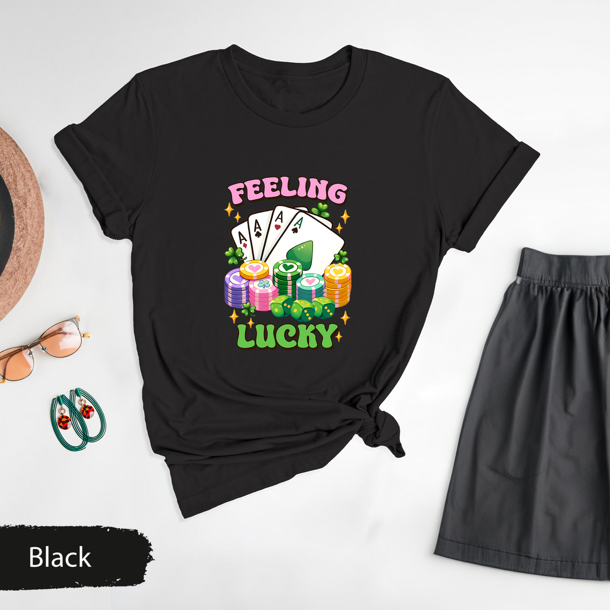 Feeling Lucky T-shirt for St Patricks Day, Irish Day Gift, Womens St Patricks Day Gift, Lucky Charm Shirt, Irish Shirt, Comfort Colors shirt