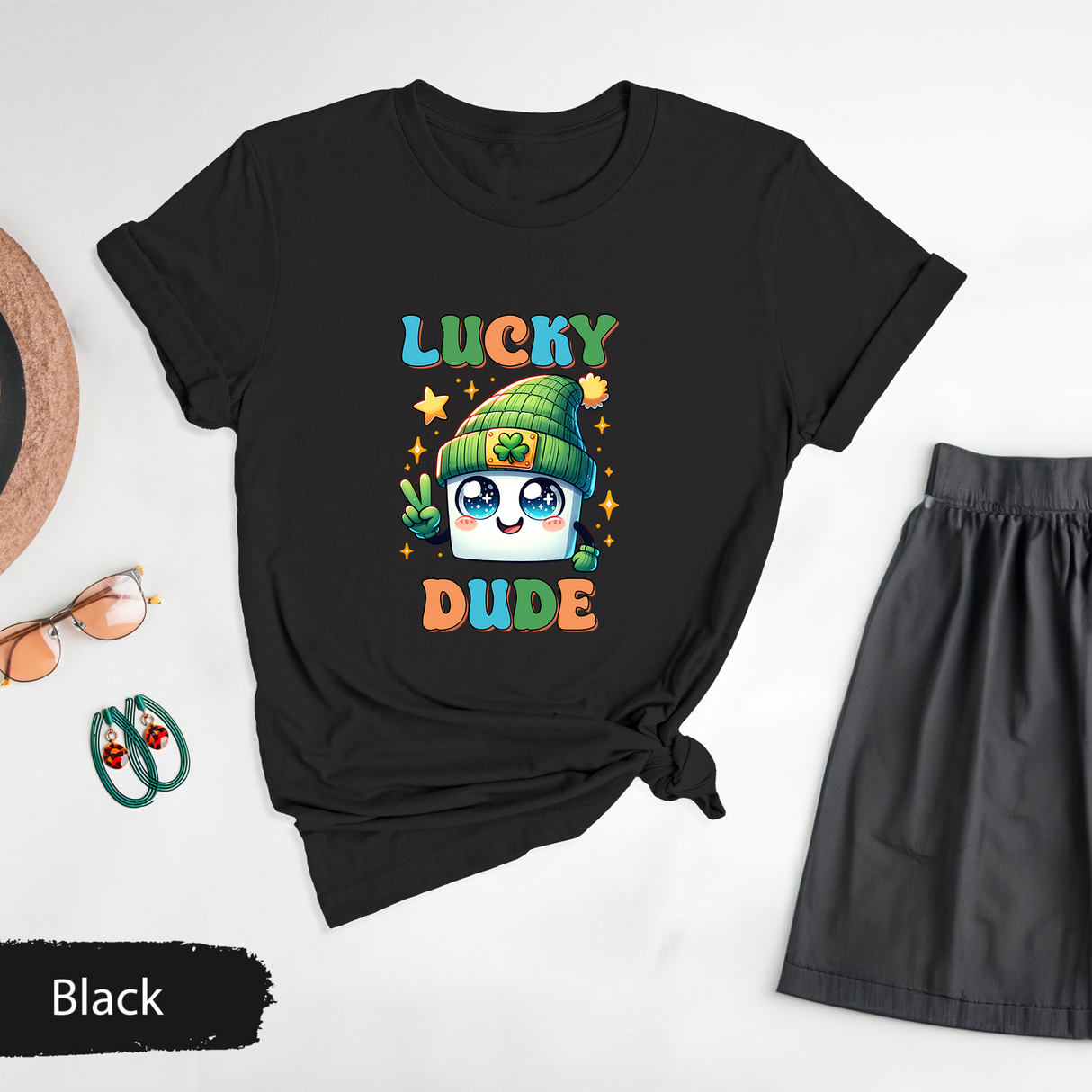 Lucky Dude T-Shirt, Boys St Patricks Day Shirt, Lucky Shamrock Tee, Lucky Dude Funny St Pattys Day Shirt, Gift for Boyfriend, Gift for Kids