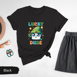 Lucky Dude T-Shirt, Boys St Patricks Day Shirt, Lucky Shamrock Tee, Lucky Dude Funny St Pattys Day Shirt, Gift for Boyfriend, Gift for Kids