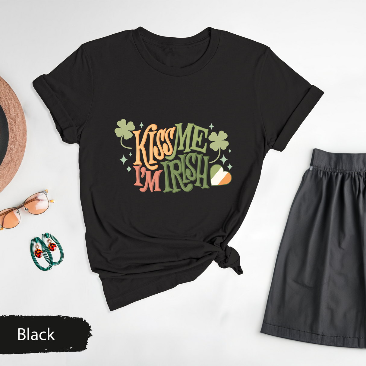 Kiss Me I'm Irish T-Shirt, St Patricks Day Shirt, Irish Gifts for Her, Women St Paddys Day TShirt, Funny Ireland Festival Shirt,Graphic Tees