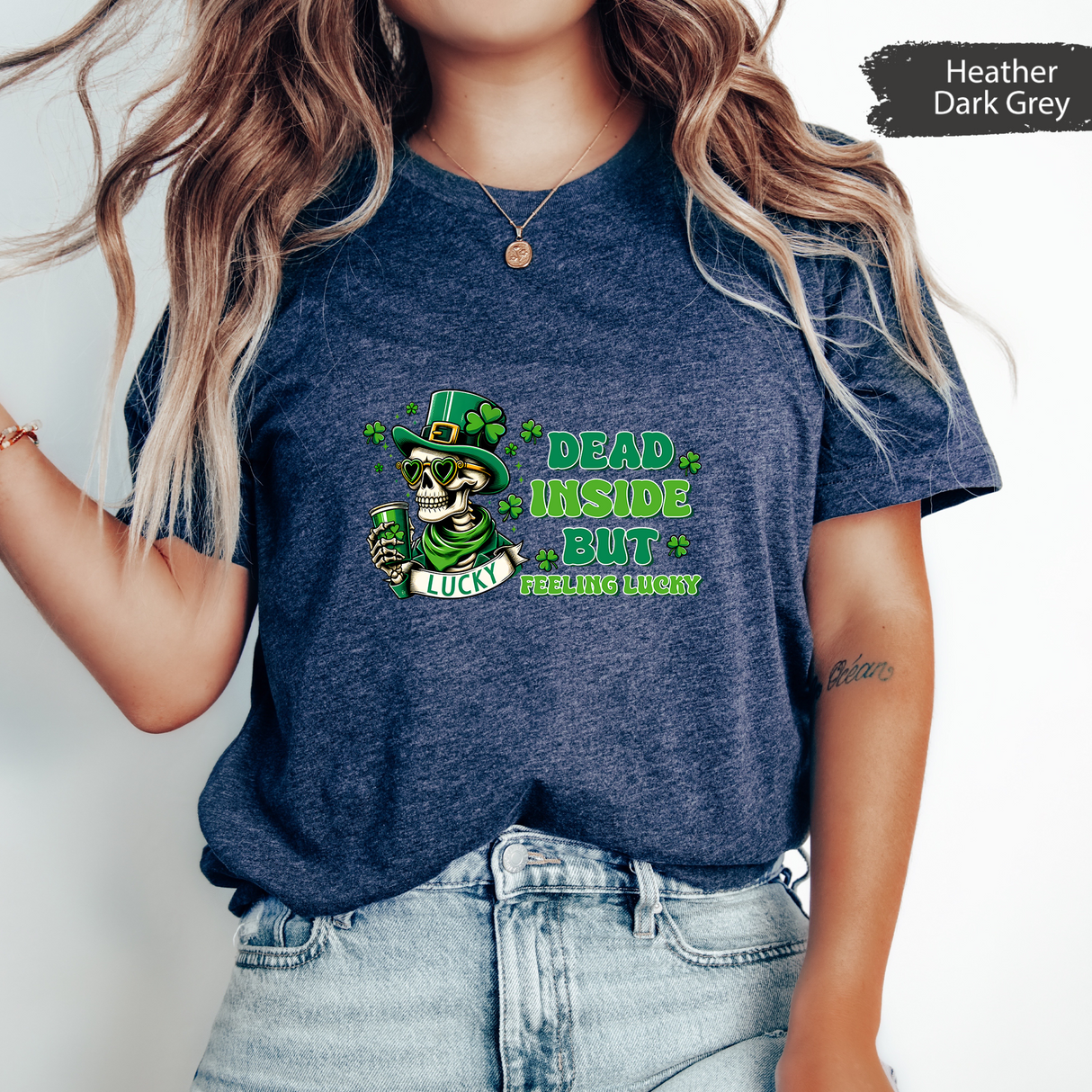 Dead Inside But Feeling Lucky Shirt, Funny St Patrick’s Day Skeleton T-shirt, Irish Drinking Party Shirt, Lucky Skeleton Tee, Funny Gifts