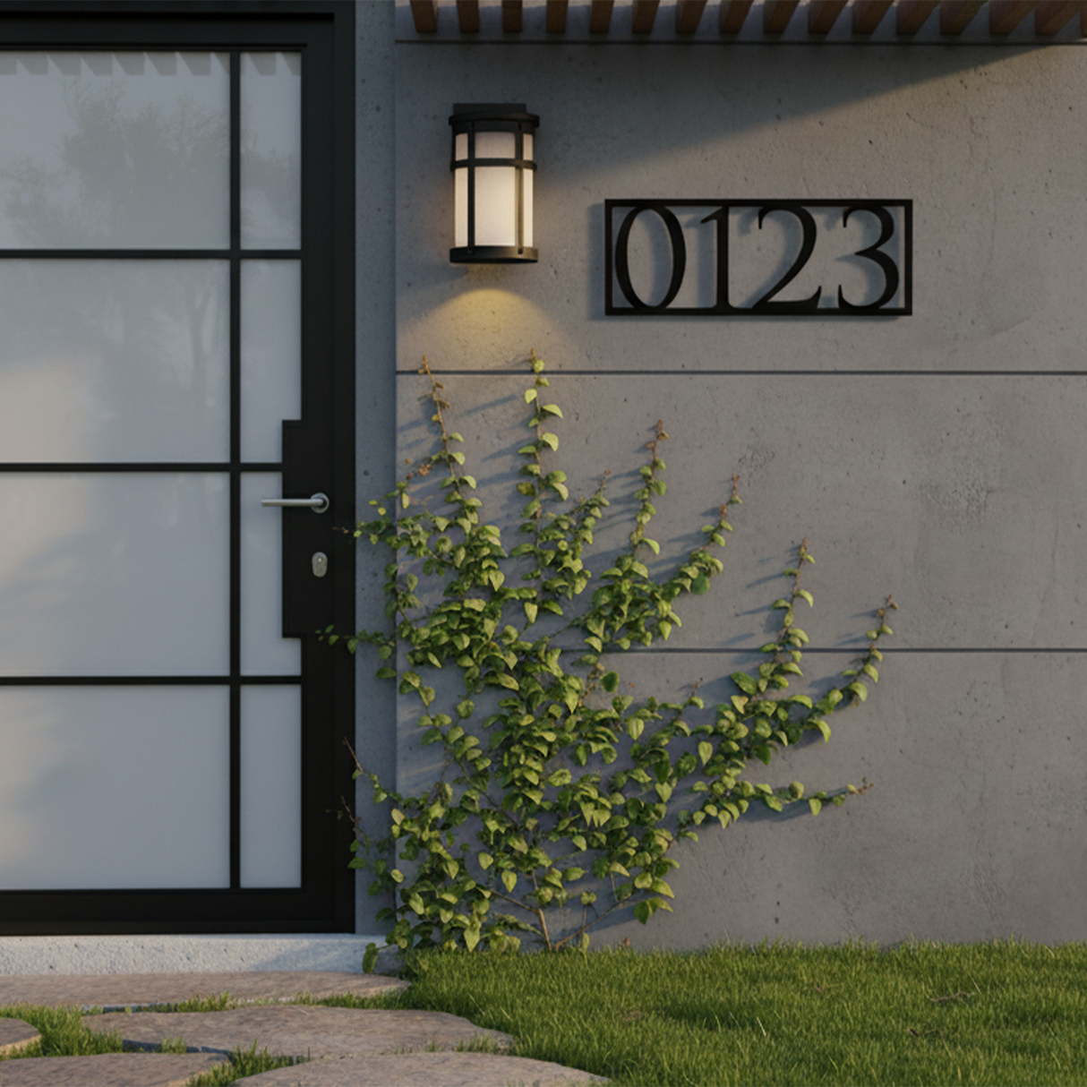 House Number Address Sign with Zip Code: Personalized Metal Wall Plaque for Home Entryway