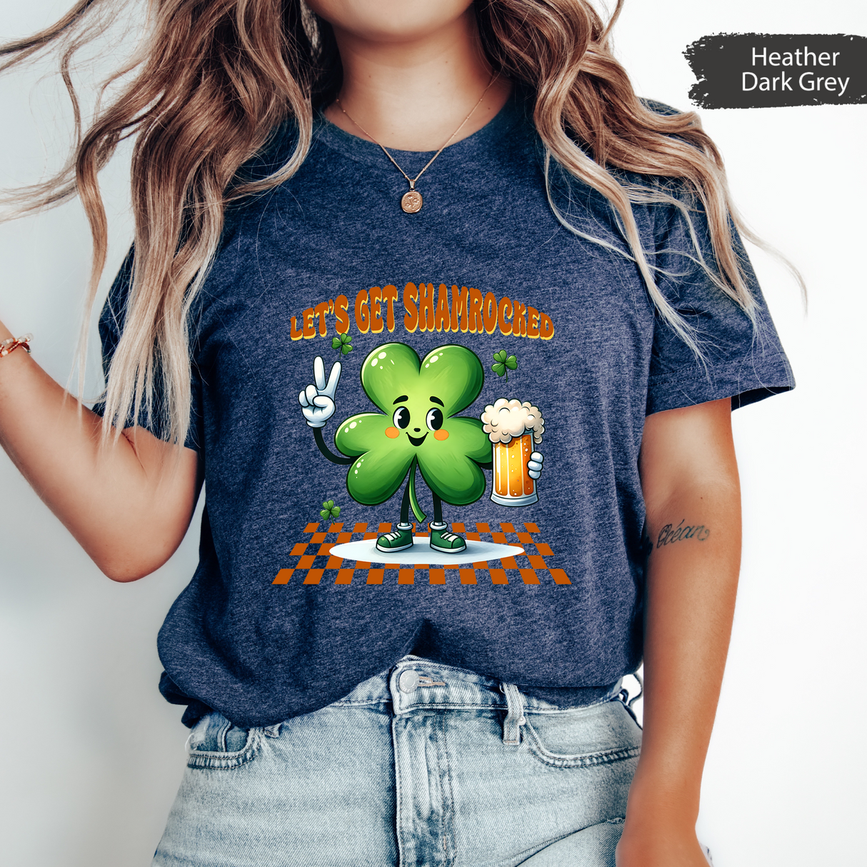 Let’s Get Shamrocked Shirt, Funny St. Patrick’s Day Beer Tee, Cute Drunk Shamrock Graphic T-Shirt, Irish Pub Party Outfit, St Paddys Day Tee