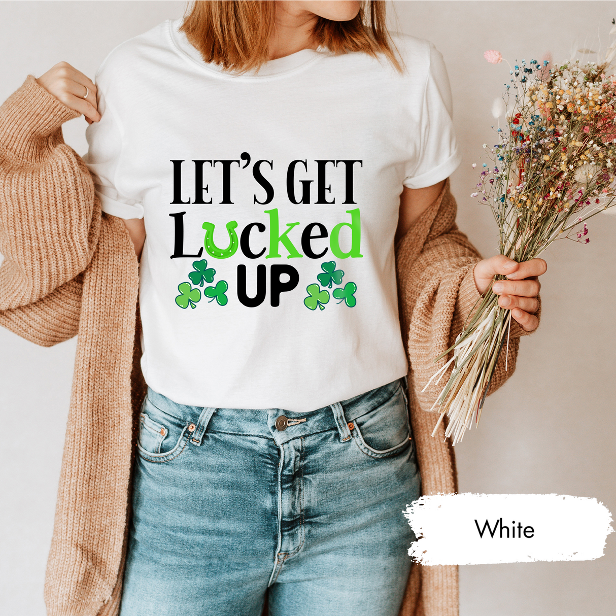 Lets Get Lucked Up T-Shirt, Funny St Patricks Day Shirt, Irish Festival Tees, Lucky Clover Graphic Shirt, Patricks Party Outfit, Gift For Her