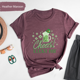 St Patricks Day Cheers Lucky Day T-Shirt, Green Beer Shirt, Beer Lover Gift, Irish Pub Party T-Shirt, Funny Patricks Outfit, Bar Crawl Shirt