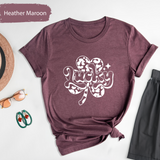 Lucky Shamrock St Patricks Day T-Shirt, Retro Irish Festival Tee, Four Leaf Clover T-Shirt, Trendy Irish Lucky Charm Tshirt, Green Day Gift