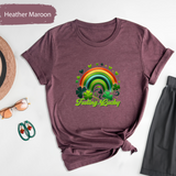 St Patricks Day Feeling Lucky Shirt, Irish Rainbow Tshirt, Lucky Clover Graphic Tee, St Paddys Day Gift, Gift for Her, Lucky Party Tshirt