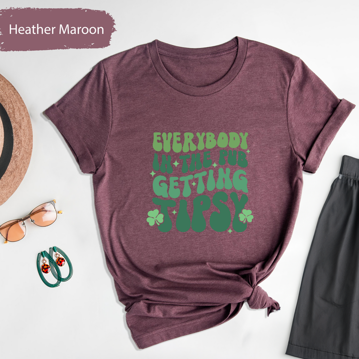 Everybody in the Pub Getting Tipsy Shirt, Funny St Patrick’s Day Drinking Tee, Retro Irish Party T-Shirt, Drinking DayTee, Irish Pub Shirt