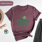 I Love Irish Boy Shirt, Fun St Patricks Day Tee, Lucky Shamrock Irish Love T-Shirt, Women St Paddys Day Outfit, Funny Saint Patricks Tshirt