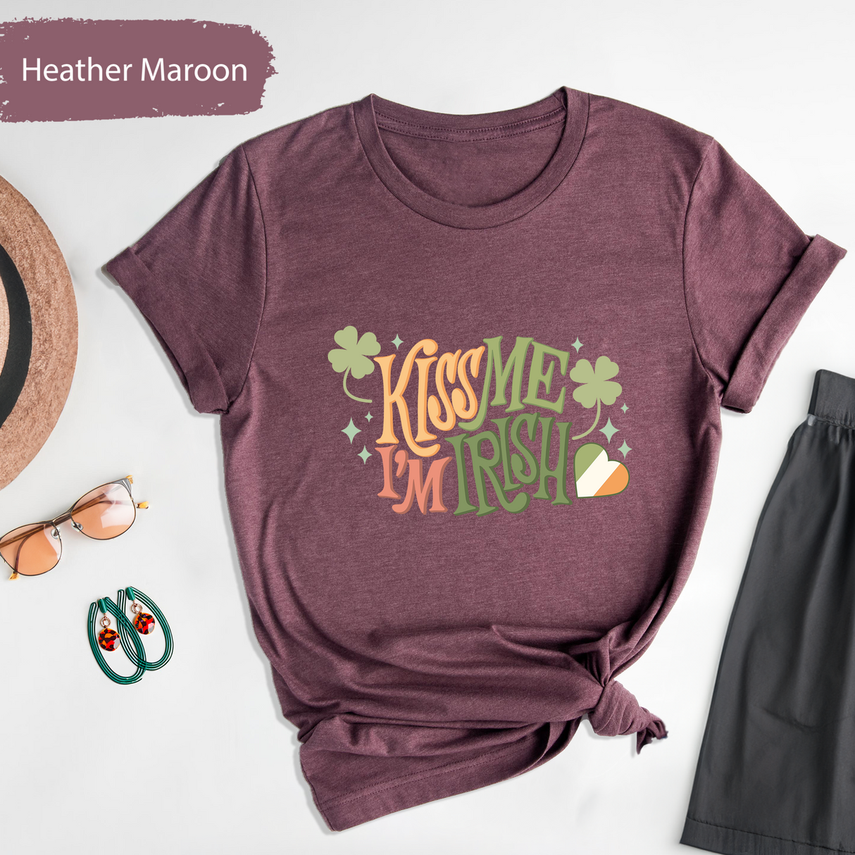 Kiss Me I'm Irish T-Shirt, St Patricks Day Shirt, Irish Gifts for Her, Women St Paddys Day TShirt, Funny Ireland Festival Shirt,Graphic Tees