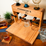 Personalized Name Wooden Whiskey Dispenser with Glasses, Grandpa Gifts, Liquor Decanter, Fathers Day, Alcohol Gift Set, Barware for Men