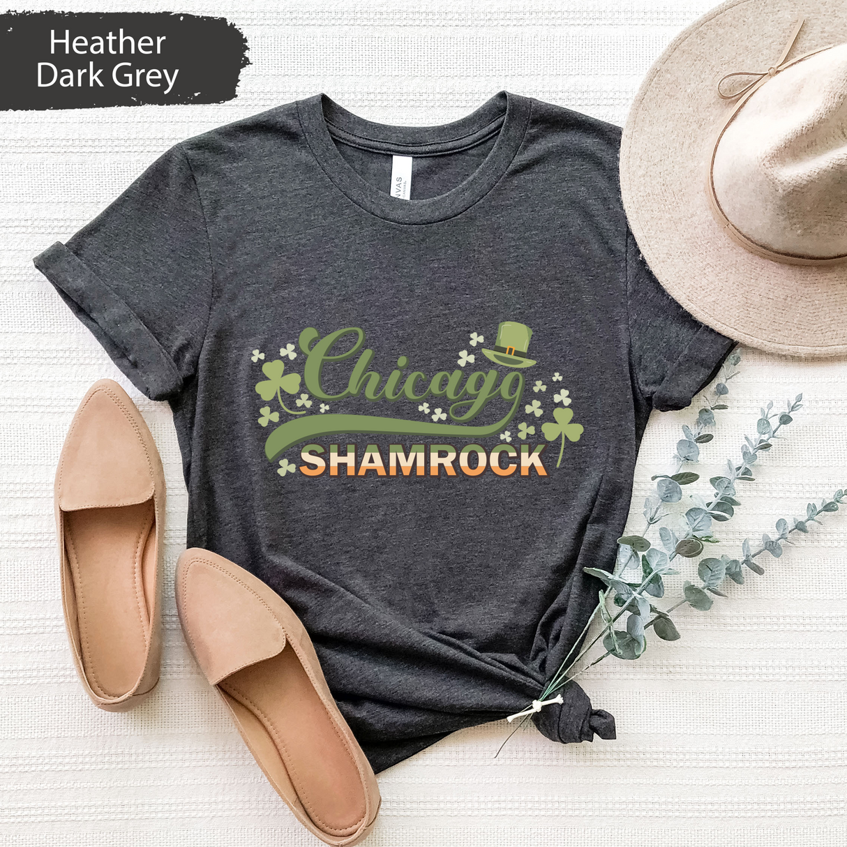 Chicago Shamrock T-Shirt, St Patricks Day Irish Tee, Lucky Clover Chicago Shirt, Shamrock T-shirt, Saint Patricks Day Shirt, Gift for Him