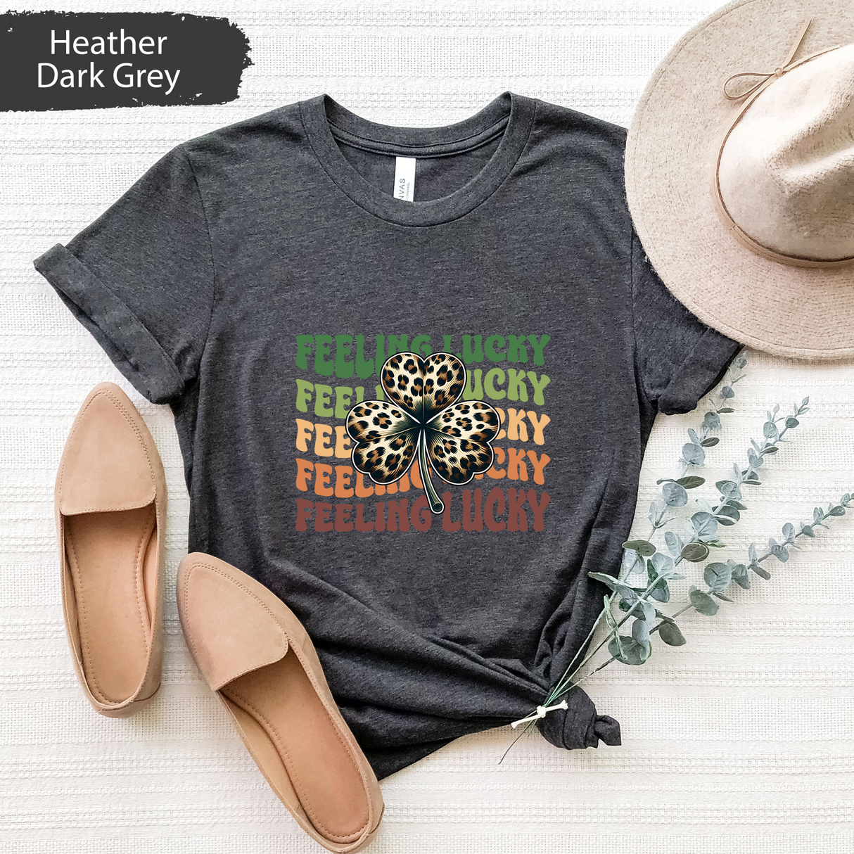 Leopard Shamrock Shirt, Trendy St. Patrick’s Day Tshirt, Womens St Patricks, Feeling Lucky Shirt, Cute Retro Clover T-Shirt, Irish Day Gift