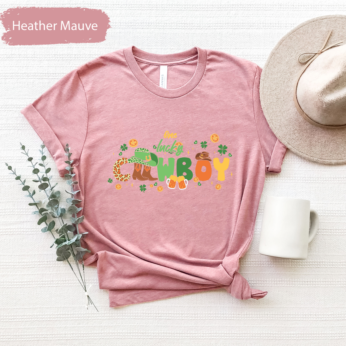 One Lucky Cowboy T-Shirt, Cowgirl St Patrick's Day Shirt,  Rodeo T-Shirt, Western Irish Graphic Tee, Irish Day Gift, Lucky Cowgirl Shirt
