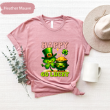 Happy Go Lucky Shirt, St Patricks Shirt, Cute Shamrock Tee,  Lucky Gift, Irish Day Gift, Irish Clover Graphic Tee,Funny St Paddys Day Outfit