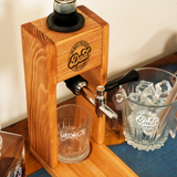 Personalized Name Wooden Whiskey Dispenser with Glasses, Grandpa Gifts, Liquor Decanter, Fathers Day, Alcohol Gift Set, Barware for Men