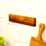 Live Edge Wooden Magnetic Knife Display Stand: Personalized Kitchen Block, Couples Anniversary