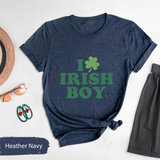 I Love Irish Boy Shirt, Fun St Patricks Day Tee, Lucky Shamrock Irish Love T-Shirt, Women St Paddys Day Outfit, Funny Saint Patricks Tshirt