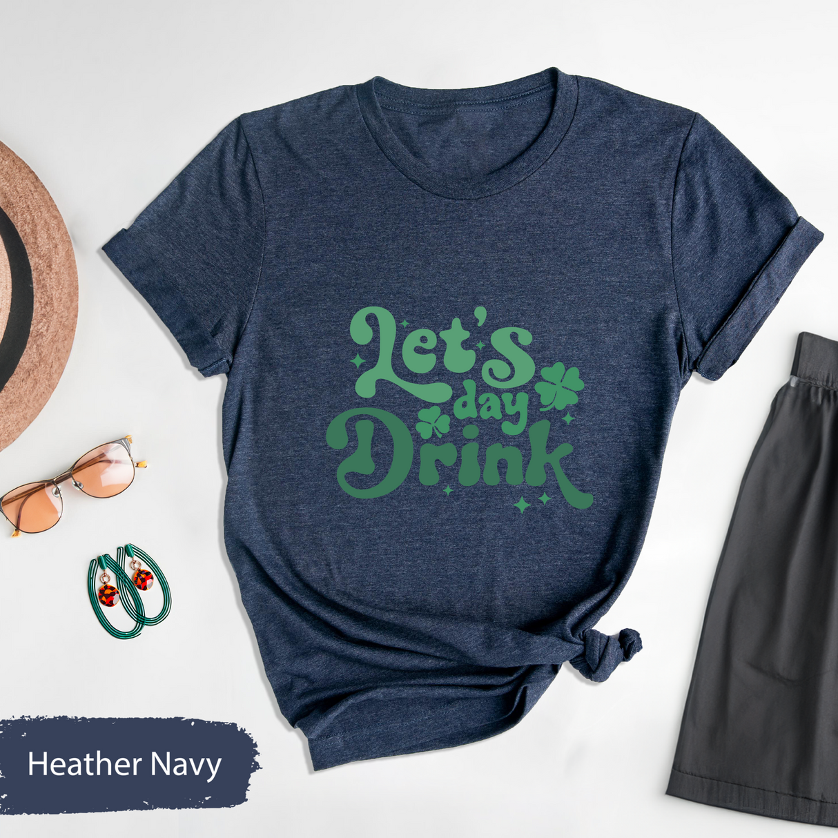Let’s Day Drink Shirt, Funny St Patricks Day Drinking Tee, Retro Irish Party T-Shirt, Lucky Pub Crawl Outfit, St Paddys Beer Lover Gifts