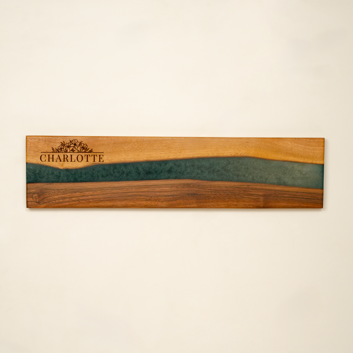 Personalized Magnetic Knife Display Epoxy Wooden Stand: Engraved Kitchen Organizer, Mom Christmas Gift