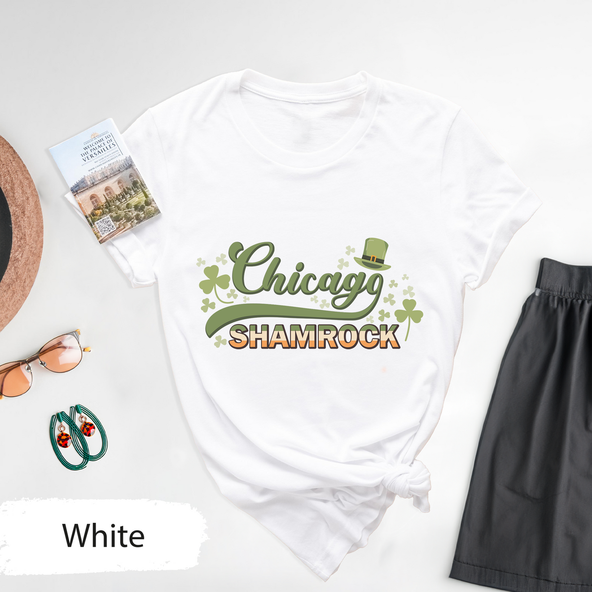 Chicago Shamrock T-Shirt, St Patricks Day Irish Tee, Lucky Clover Chicago Shirt, Shamrock T-shirt, Saint Patricks Day Shirt, Gift for Him