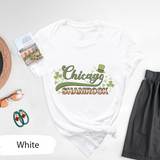 Chicago Shamrock T-Shirt, St Patricks Day Irish Tee, Lucky Clover Chicago Shirt, Shamrock T-shirt, Saint Patricks Day Shirt, Gift for Him