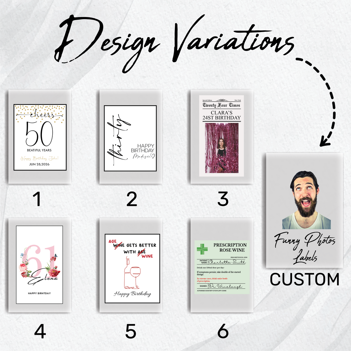 Personalized Birthday Wine Label: Custom Milestone Bottle Sticker Gift for Mom