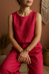 Linen Sleeveless Crop Top, Linen Tank Top Women, Cropped Summer Linen Top, Capsule Wardrobe, Minimalist Linen Casual Tops, Linen Blouse