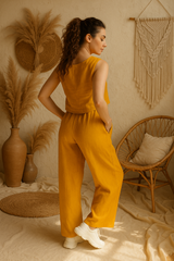 Womens Linen Wide Leg Pants, High Waist Trousers, Linen Pants Relaxed Fit, Elastic Waistband Linen Palazzo Pants, Minimalist Summer Clothing