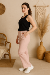 Straight Leg Linen Pants Women, Summer Loose Linen Pants, Casual Linen Trouser, Elastic Waist Summer Pants, Linen Casual Style, Gift for Her