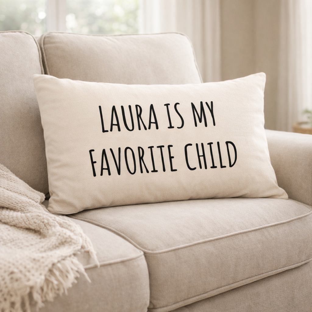 Personalized Favorite Child Pillow – Funny Mother’s Day Gift