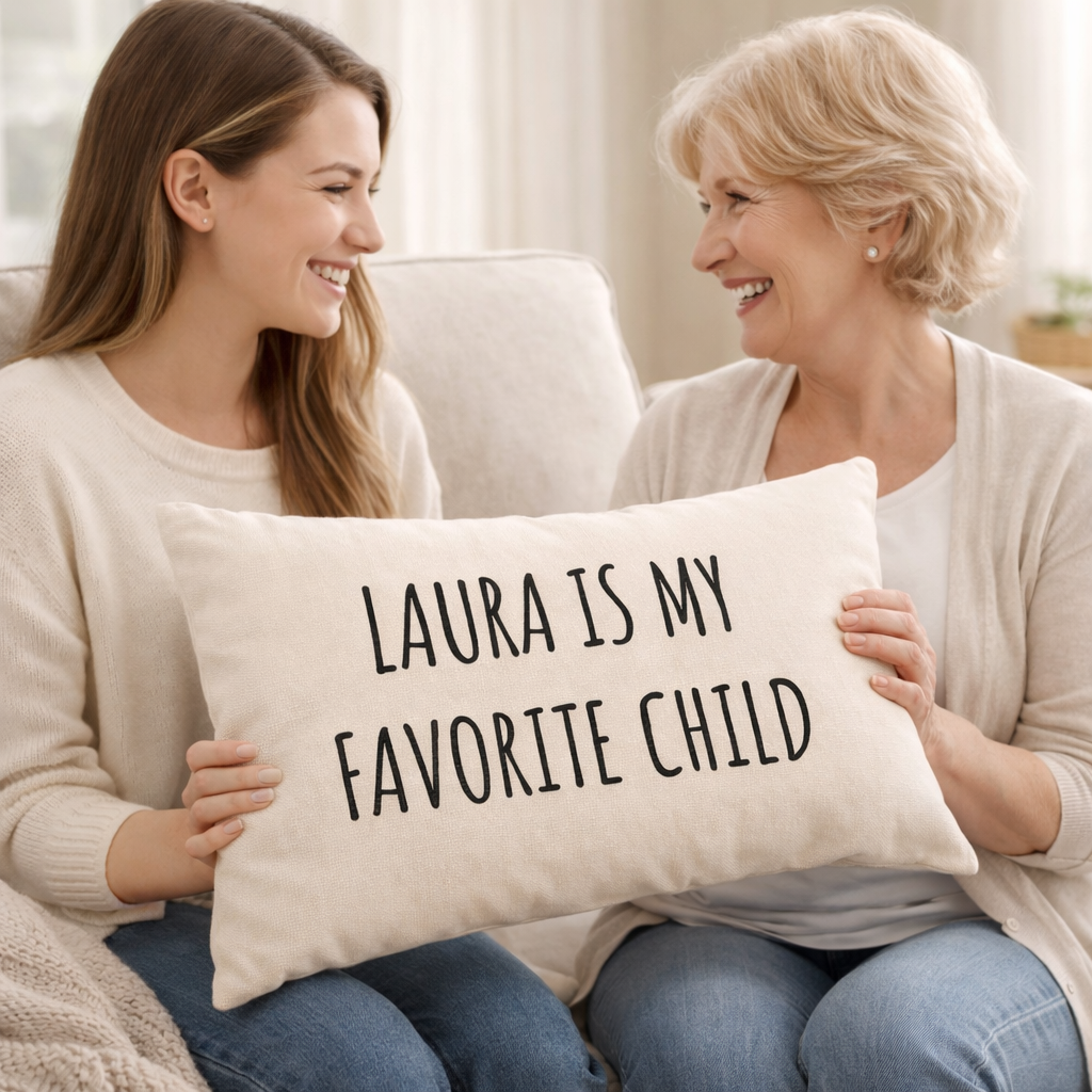 Personalized Favorite Child Pillow – Funny Mother’s Day Gift