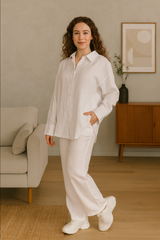 Women Relaxed Fit Linen Shirt, Long Sleeve Relaxed Fit Shirt, Button Down Shirt, Oversize Linen Shirt, Linen Clothing, Linen Tops for Women