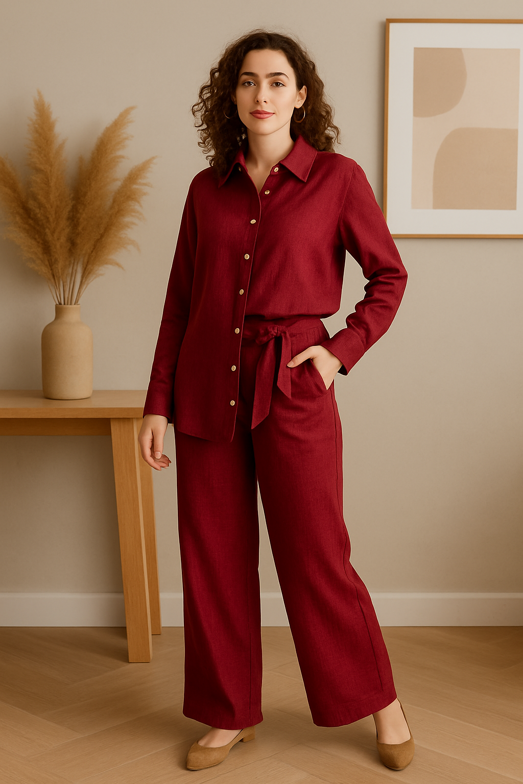 Women Relaxed Fit Linen Shirt, Long Sleeve Relaxed Fit Shirt, Button Down Shirt, Oversize Linen Shirt, Linen Clothing, Linen Tops for Women