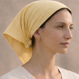 Square Linen Hair Scarf for Women: Natural Head Covering in Multiple Sizes