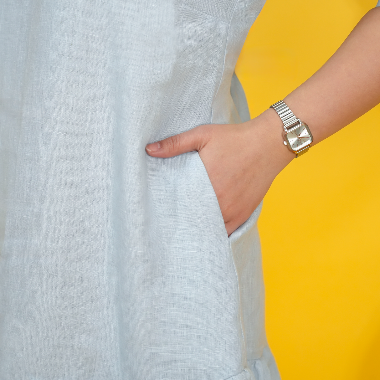 Linen A Line Ruffle Dress with Pockets, Casual Linen Dress for Women, Gathered Sleeve Midi Dress, Everyday Wear, Loose Fit Summer Dresses