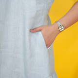 Linen A Line Ruffle Dress with Pockets, Casual Linen Dress for Women, Gathered Sleeve Midi Dress, Everyday Wear, Loose Fit Summer Dresses