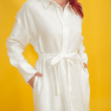 Linen Women Shirtdress, Long Sleeve Linen Shirt Dress for Women, Maternity Summer Dress, Button Down Dress with Pockets, Plus size Dress