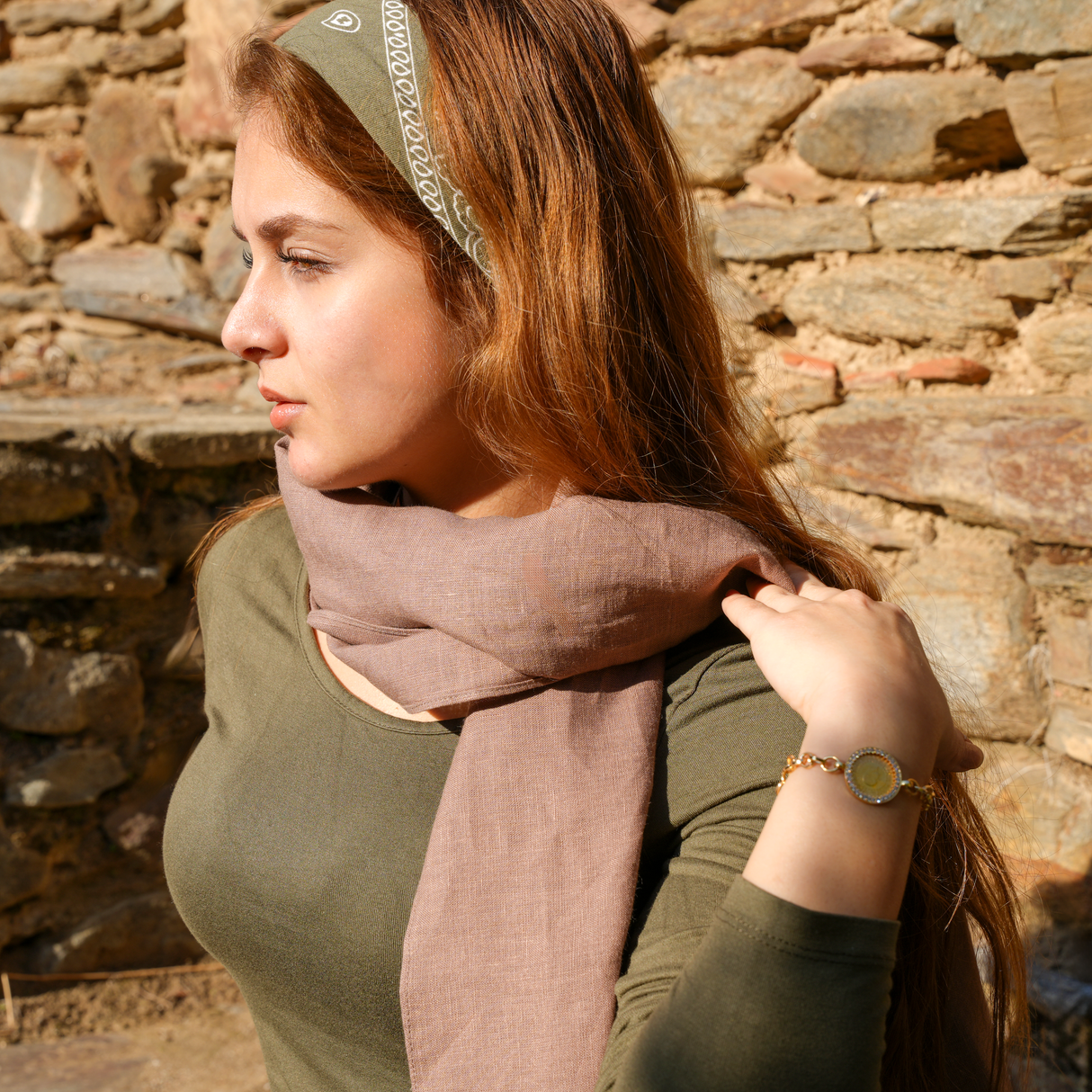 Handmade Soft Linen Scarf: Lightweight Natural Unisex Wrap in Multiple Sizes