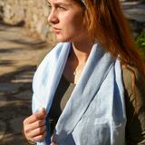 Handmade Soft Linen Scarf: Lightweight Natural Unisex Wrap in Multiple Sizes