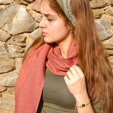 Unisex Organic Linen Shawl: Handmade Natural Scarf Gift for Men or Women