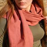 Unisex Organic Linen Shawl: Handmade Natural Scarf Gift for Men or Women