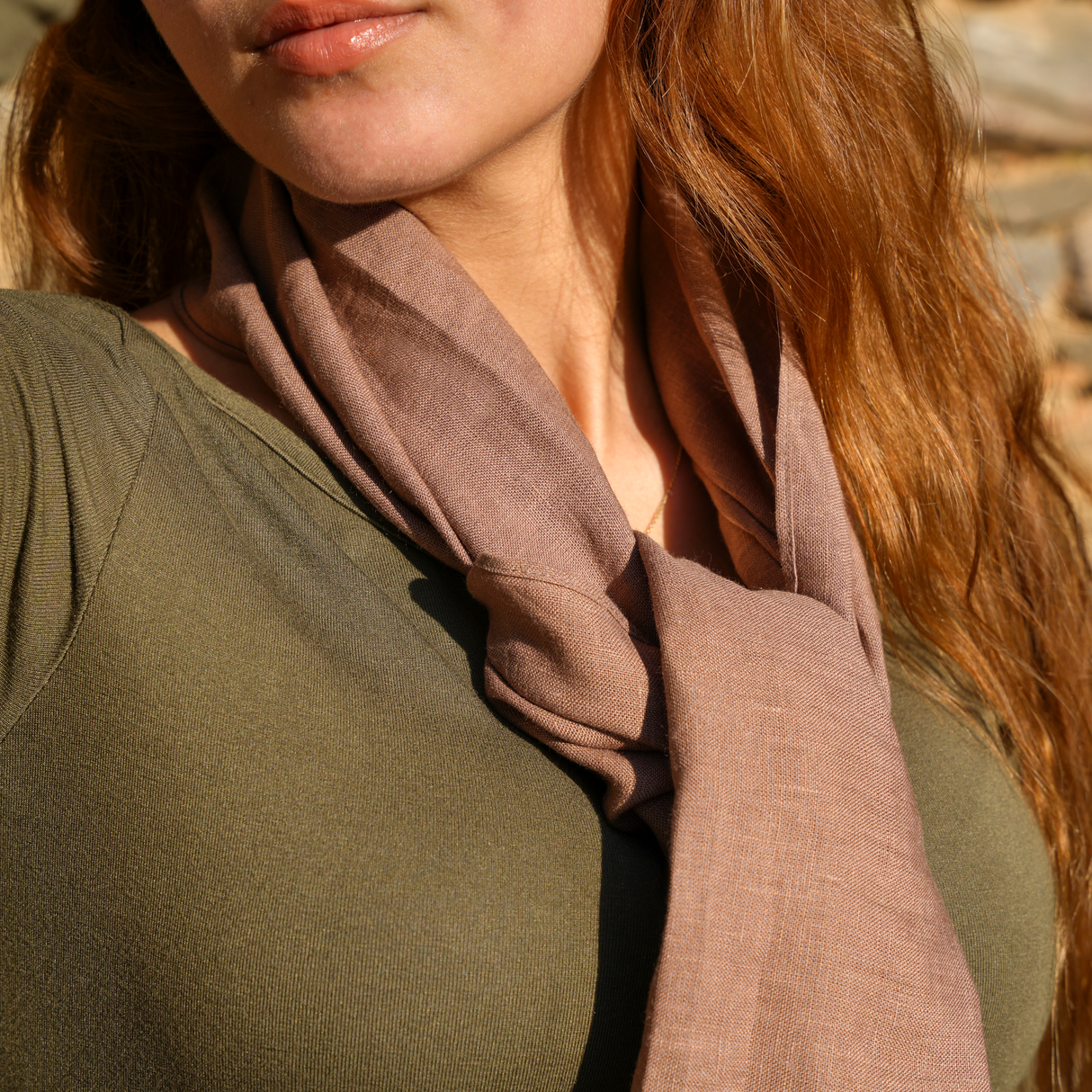 Soft Linen Scarf: Stylish Handmade Wrap in Custom Sizes and Natural Fabric