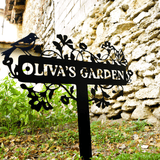 Personalized Grandpa's Metal Garden Stake: Outdoor Garden Marker with Custom Name