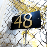 Custom Metal Postal Code Sign: Modern Laser Cut Address Number Plaque for Outdoor