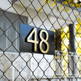 Custom Metal Postal Code Sign: Modern Laser Cut Address Number Plaque for Outdoor