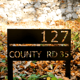 House Number Address Sign for Wall, Custom Street Name Metal Outdoor Decor