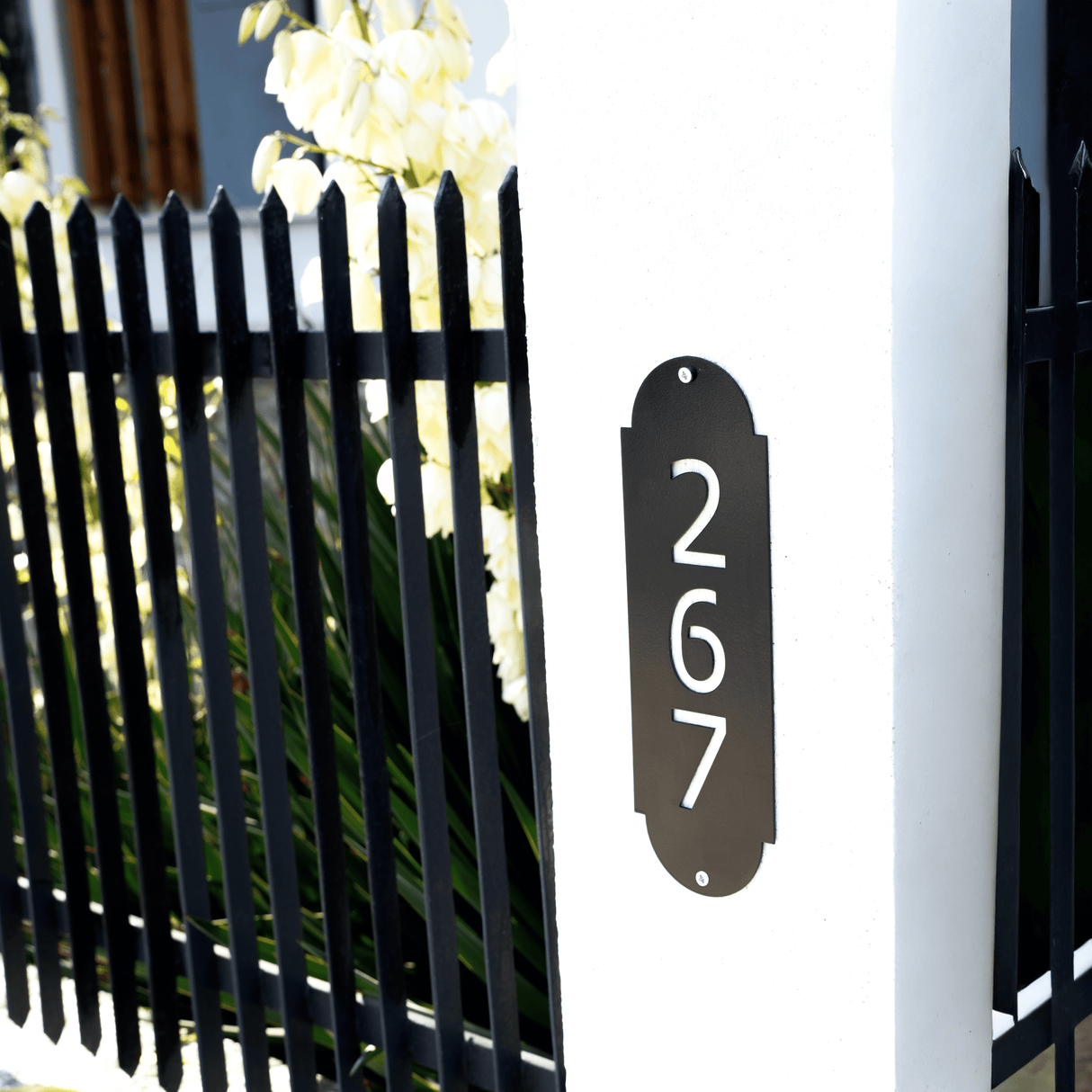 Minimalist Metal Mailbox Number Sign: Custom Home Address Plaque for Outdoor Mailboxes